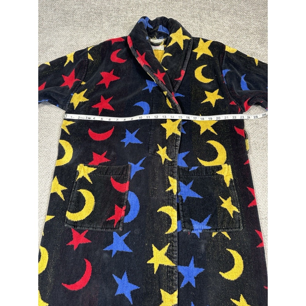VTG TJ Lawford Robe Stars Large Stars Celestial Cotton Robe Turkish 90s No Belt - Picture 5 of 12